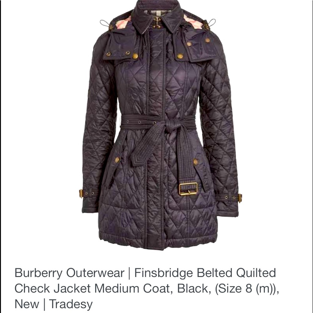 Burberry finsbridge Belted Quilted check jacket